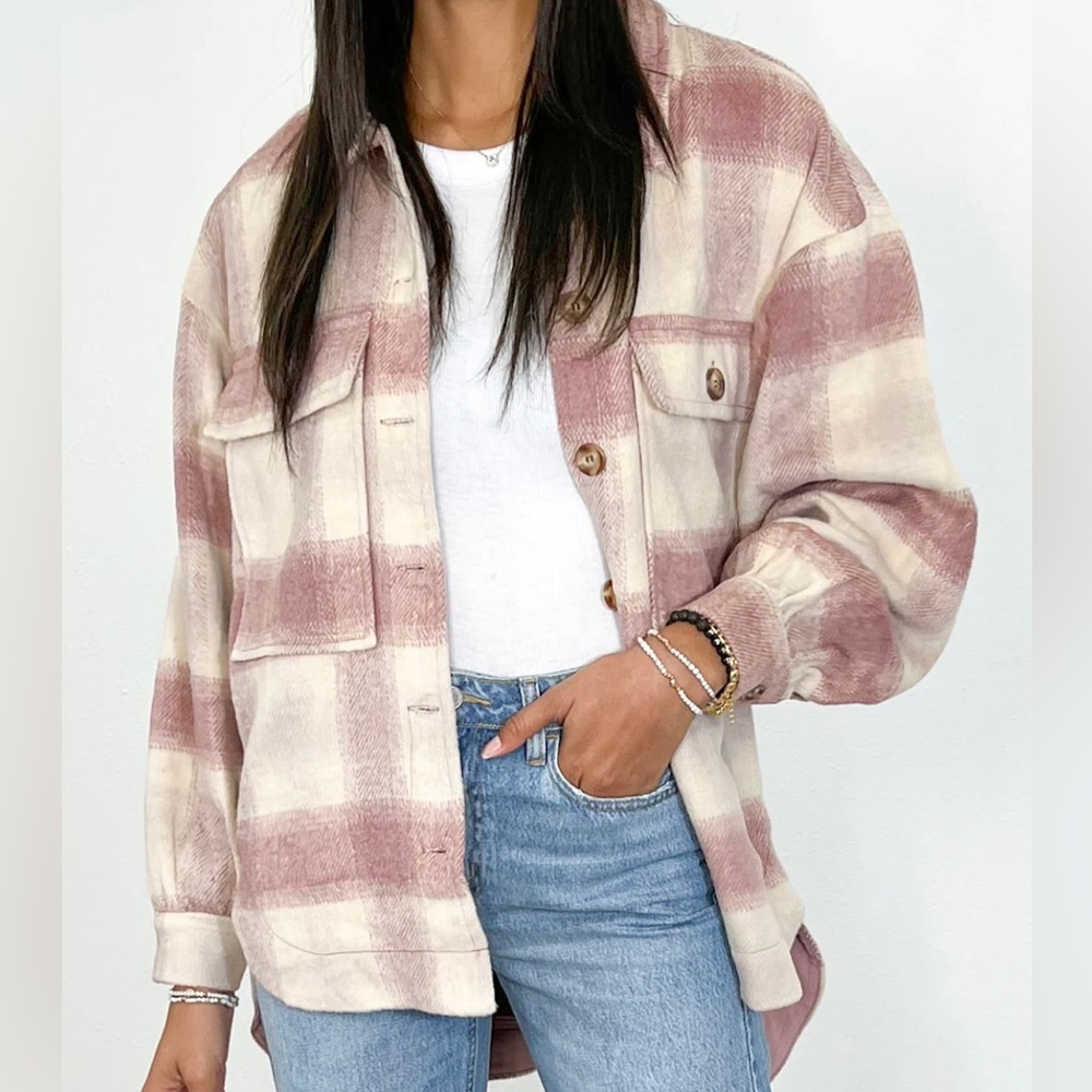 Talulah Dreamland Checkered Shacket - Mauve